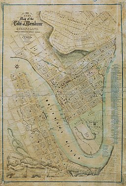 StateLibQld_2_108280_Ham&#39;s_map sml_of_the_city_of_Brisbane,_Queensland,_1863