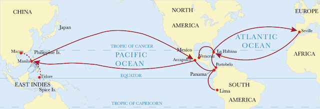Manila-Accapulco_galleon_trade_route,_showing_onward_route_to_Spain copy